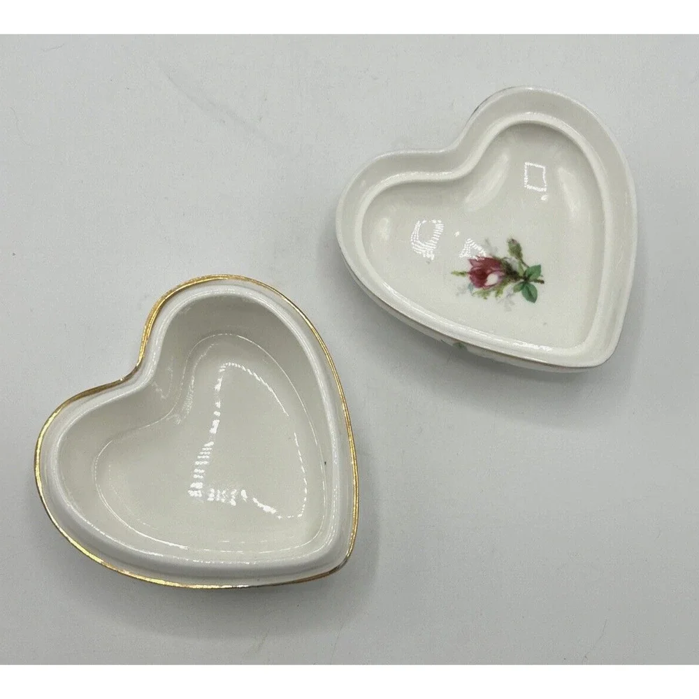 Vintage Hammersley Trinket Box Heart Shaped 2 1/4